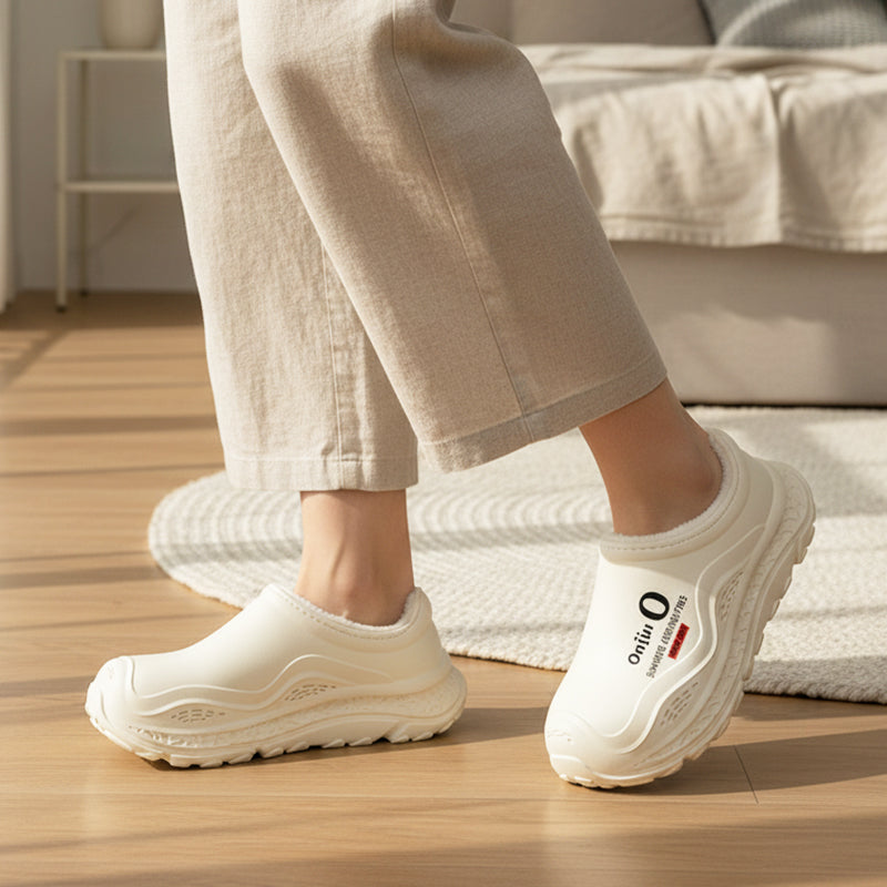 🔥 Cozy Waterproof Fleece-Lined Slip-On Shoes — Ultra-Warm, Soft & Comfortable