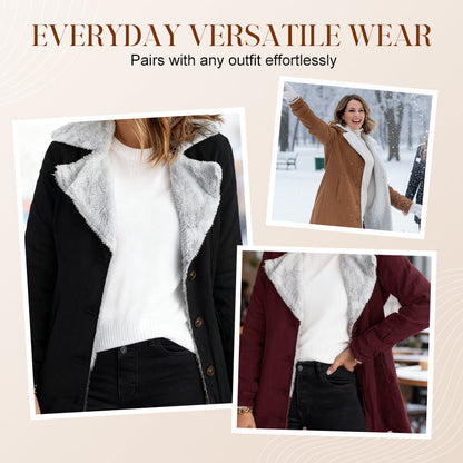 Women's Chic Warm Jacket with Lapel Collar