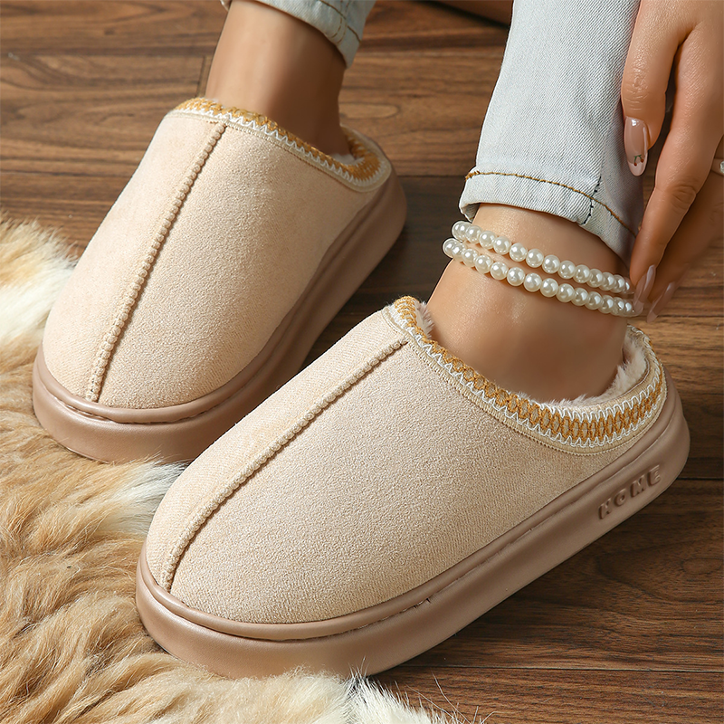 Women’s Plush-Lined Thick Sole House Slippers