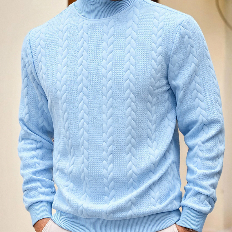 ❄️ Men’s Winter Thermal Slim-Fit Mock Neck Sweater — Cable Knit Edition (BF Sale)