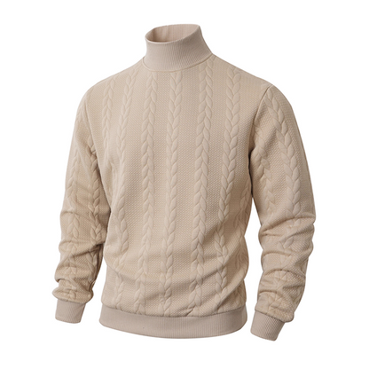 ❄️ Men’s Winter Thermal Slim-Fit Mock Neck Sweater — Cable Knit Edition (BF Sale)