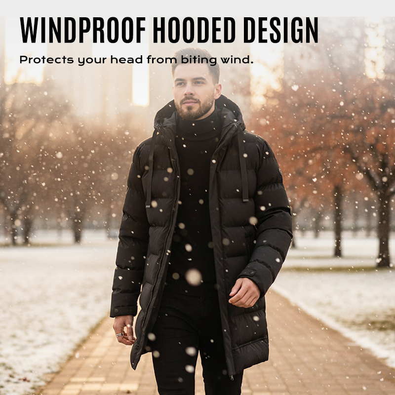 🔈🔈Winter Useful Products - 63% OFF❄️Men's Mid-length Down Jacket With Hood