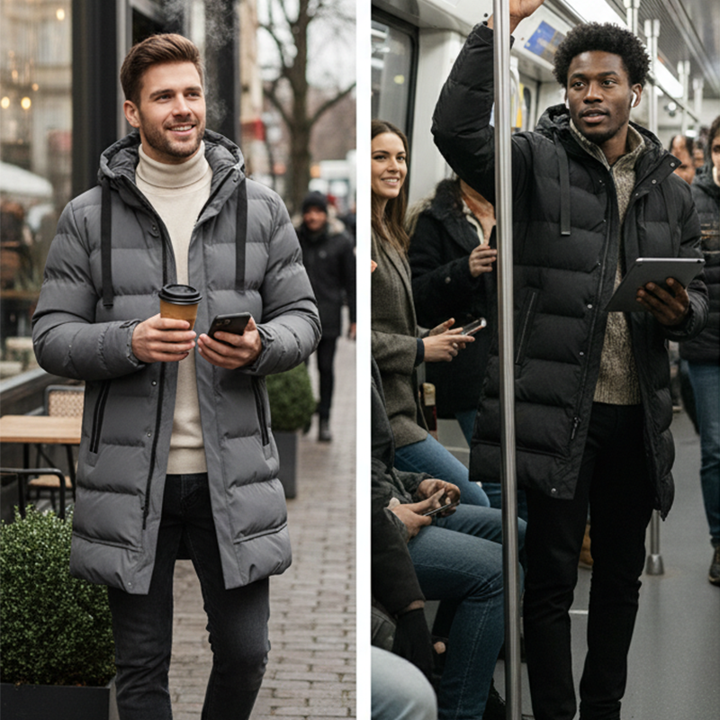 🔈🔈Winter Useful Products - 63% OFF❄️Men's Mid-length Down Jacket With Hood