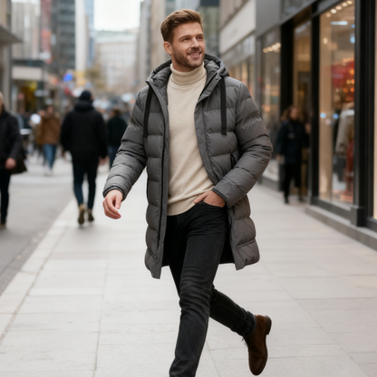 🔈🔈Winter Useful Products - 63% OFF❄️Men's Mid-length Down Jacket With Hood