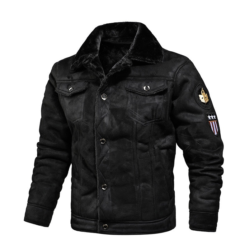 Men's Casual Button-Up Heavy-Duty Warm Leather Jacket🚛Free Shipping