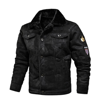 Men's Casual Button-Up Heavy-Duty Warm Leather Jacket🚛Free Shipping