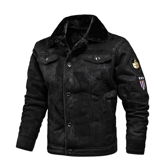 Men's Casual Button-Up Heavy-Duty Warm Leather Jacket🚛Free Shipping