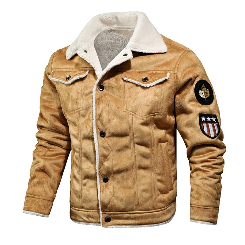 Men's Casual Button-Up Heavy-Duty Warm Leather Jacket🚛Free Shipping