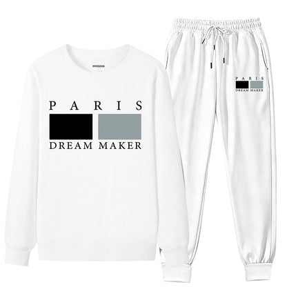 Men's Letter Print Top & Drawstring Waist Pants Set🚛Free Shipping