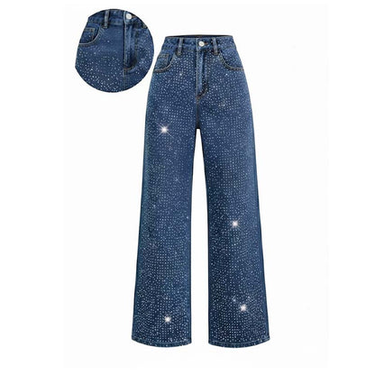 Women’s Stylish Rhinestone Embellished Jeans