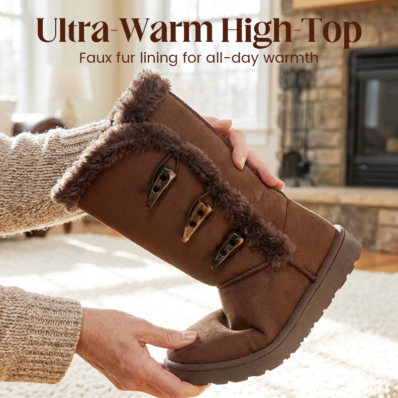 Women's Ultra-Warm Faux Fur Lined Mid-Calf Snow Boots