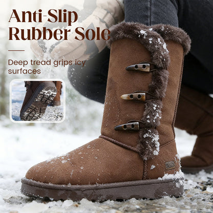 Women's Ultra-Warm Faux Fur Lined Mid-Calf Snow Boots