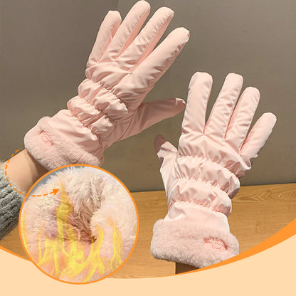 Warm Plush Cuff Gloves with Touchscreen Fingers