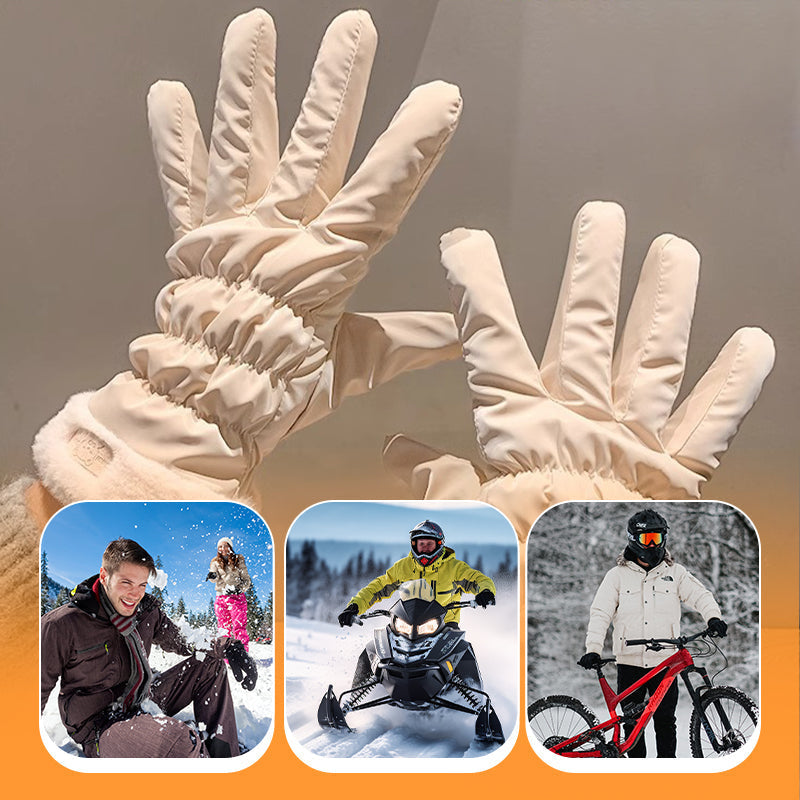 Warm Plush Cuff Gloves with Touchscreen Fingers