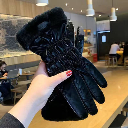 Warm Plush Cuff Gloves with Touchscreen Fingers