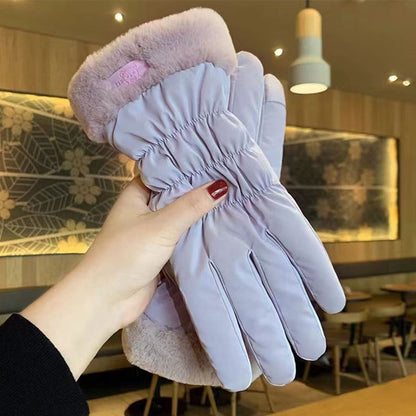 Warm Plush Cuff Gloves with Touchscreen Fingers