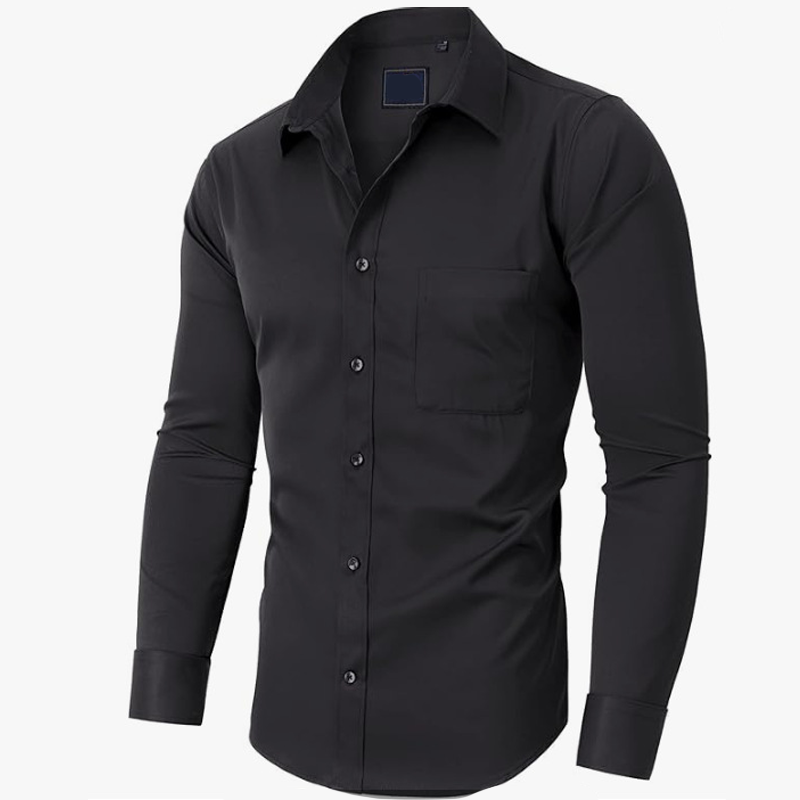 💎 50% OFF! 💎 Solid-Color Long-Sleeve Shirt – Wrinkle-Resistant, Breathable Cotton Blend & Professional Fit for Work or Casual Wear 👔✨