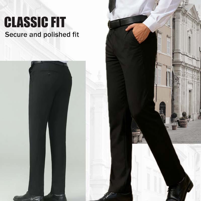 Men's Classic Fit Lightweight Casual Stretch Suit Pants