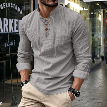 2026 Hot Pick 🔥 50% OFF – Men’s Casual Lace-Up Shirt