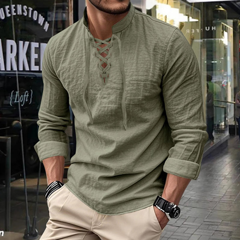 2026 Hot Pick 🔥 50% OFF – Men’s Casual Lace-Up Shirt