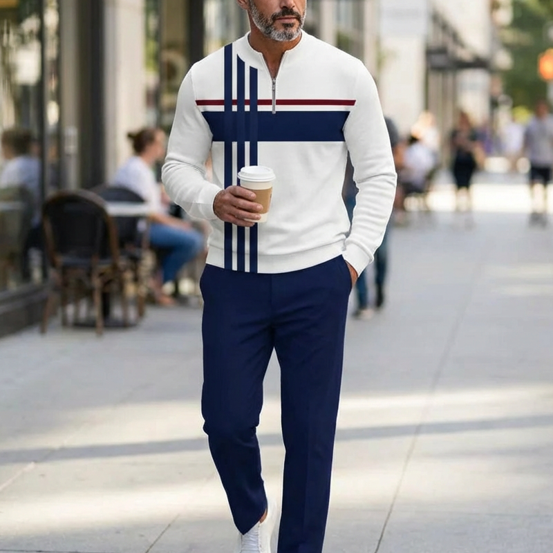 🔥🧵 Men's Graphic Print Pullover & Pants Set – Bold streetwear style. Ultimate comfort for lounging or errands👖