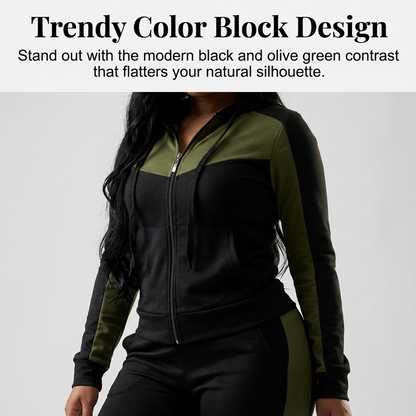 🎨Women's 2-Piece Color-Block Tracksuit Set ✨Effortlessly Unleash Your Charm