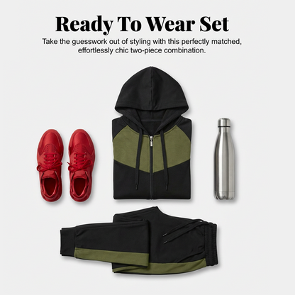 🎨Women's 2-Piece Color-Block Tracksuit Set ✨Effortlessly Unleash Your Charm