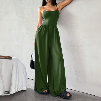 Spaghetti Strap Wide-Leg Jumpsuit with Pockets 🌸 Effortlessly Chic In One Step! 🌸