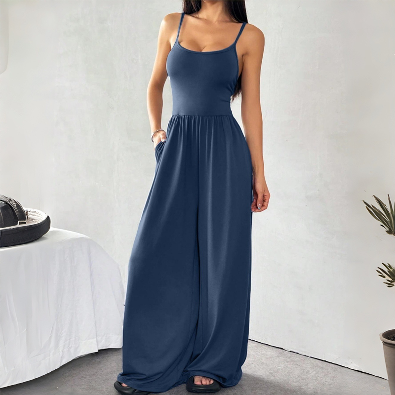 Spaghetti Strap Wide-Leg Jumpsuit with Pockets 🌸 Effortlessly Chic In One Step! 🌸