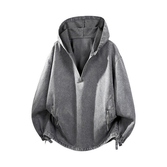 🤎Men's Vintage Washed Half-Zip Hooded Top – Relaxed Casual Pullover for Everyday Style