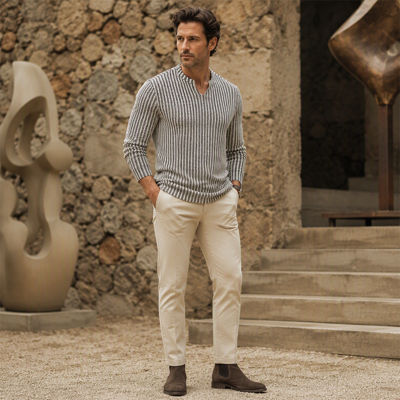 🍂 Modern Textured Knit Pullover – Cozy Comfort Meets Effortless Autumn Style