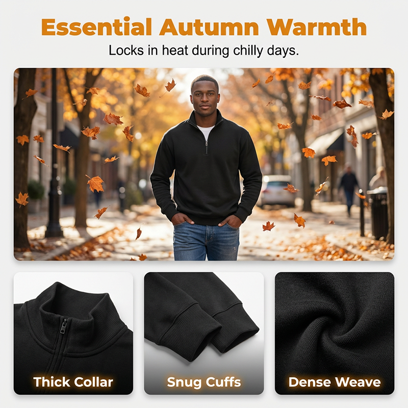 🔥 Premium Quarter-Zip Pullover – Smart Comfort Meets Effortless Autumn Style