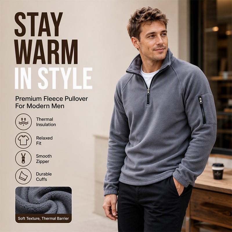 ⏰Last Day Sale 50% Off ✨ Men's Half Zip Polar Fleece Pullover