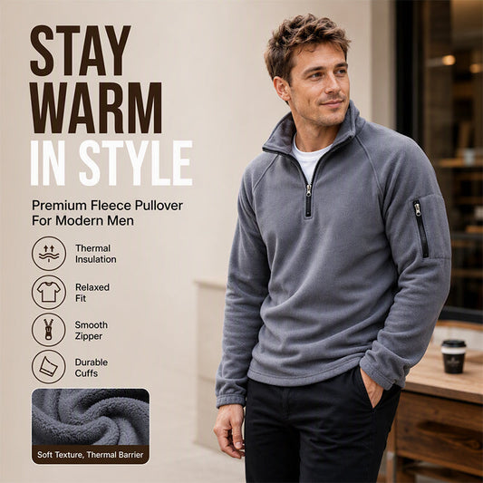 ⏰Last Day Sale 50% Off ✨ Men's Half Zip Polar Fleece Pullover