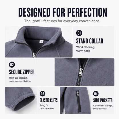 ⏰Last Day Sale 50% Off ✨ Men's Half Zip Polar Fleece Pullover