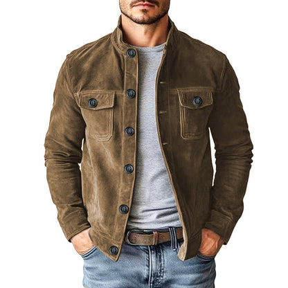 🍂 Men’s Vintage Corduroy Stand-Collar Jacket – Timeless Style & Autumn Comfort