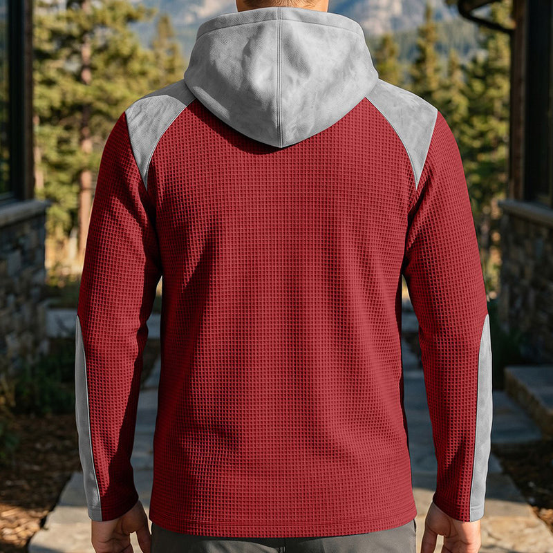 🍂 Men's Casual Knit Color-Block Hoodie – Cosy Comfort & Effortless Autumn Style