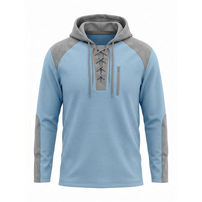 🍂 Men's Casual Knit Color-Block Hoodie – Cosy Comfort & Effortless Autumn Style