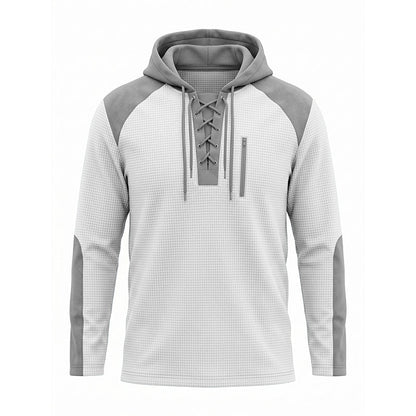 🍂 Men's Casual Knit Color-Block Hoodie – Cosy Comfort & Effortless Autumn Style