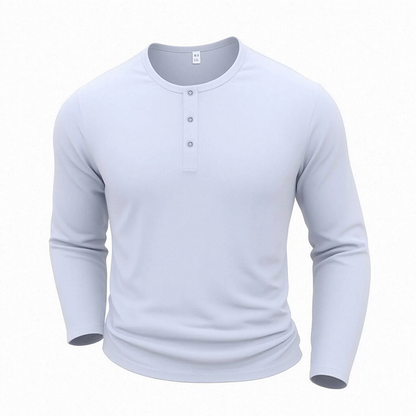 🍂 Men’s Casual Henley Long-Sleeve Shirt – Timeless Style & Everyday Autumn Comfort