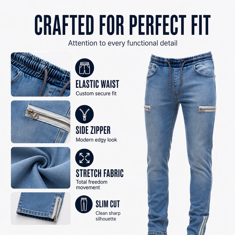 🔥 Men’s Slim-Fit Denim Joggers – Stretch Comfort & Effortless Everyday Style