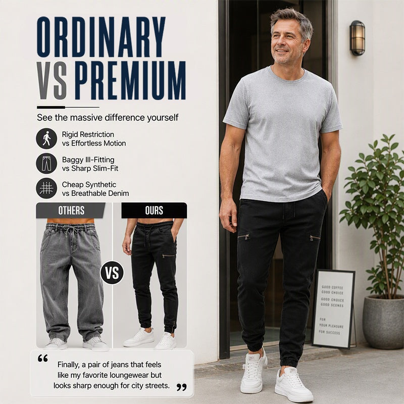 🔥 Men’s Slim-Fit Denim Joggers – Stretch Comfort & Effortless Everyday Style