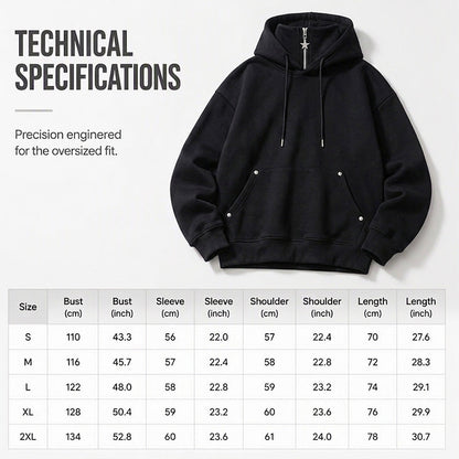 🍂 Men’s High-Collar Loose-Fit Hoodie – Cosy Comfort & Effortless Autumn Style