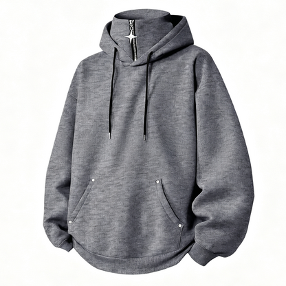 🍂 Men’s High-Collar Loose-Fit Hoodie – Cosy Comfort & Effortless Autumn Style