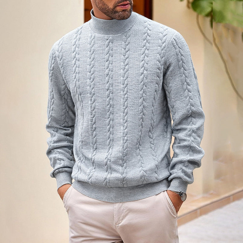 🍂 Men’s Turtleneck Cable-Knit Sweater – Timeless Warmth & Effortless Autumn Style
