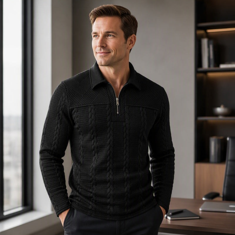 🧥Men's Long Sleeve Half-Zip T-Shirt – Smart, Casual & Effortlessly Versatile