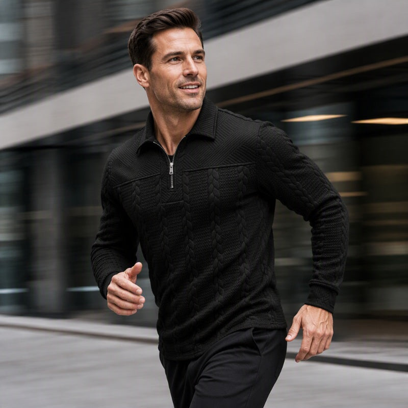 🧥Men's Long Sleeve Half-Zip T-Shirt – Smart, Casual & Effortlessly Versatile