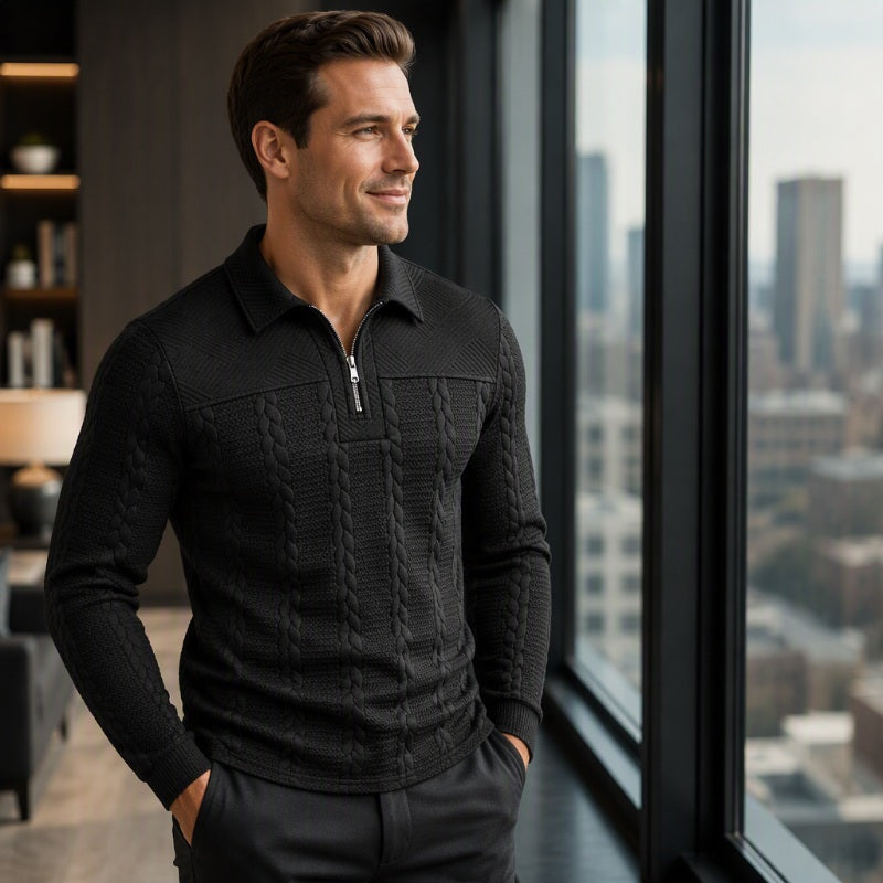 🧥Men's Long Sleeve Half-Zip T-Shirt – Smart, Casual & Effortlessly Versatile