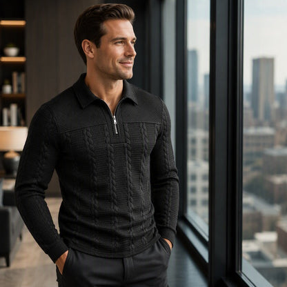 🧥Men's Long Sleeve Half-Zip T-Shirt – Smart, Casual & Effortlessly Versatile
