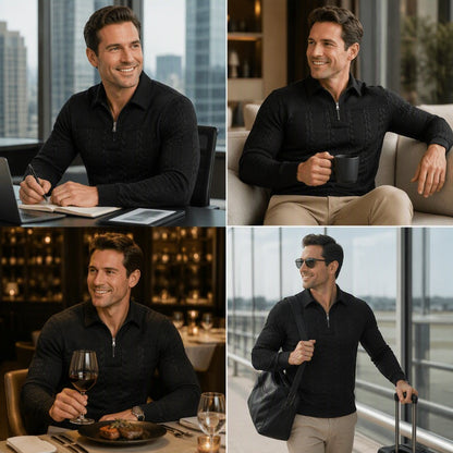 🧥Men's Long Sleeve Half-Zip T-Shirt – Smart, Casual & Effortlessly Versatile